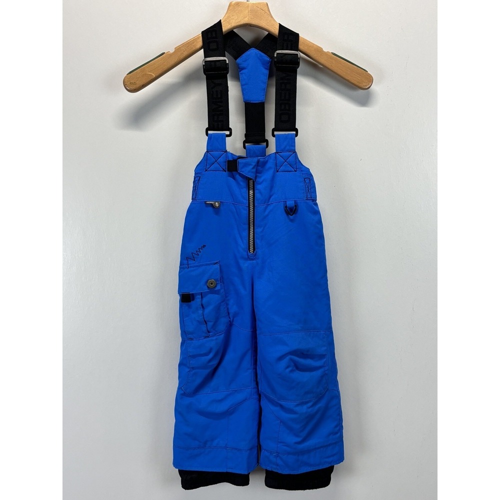 Kids Obermeyer I-grow Snow Bibs Pants Size 3 Blue Adjustable Straps VGUC